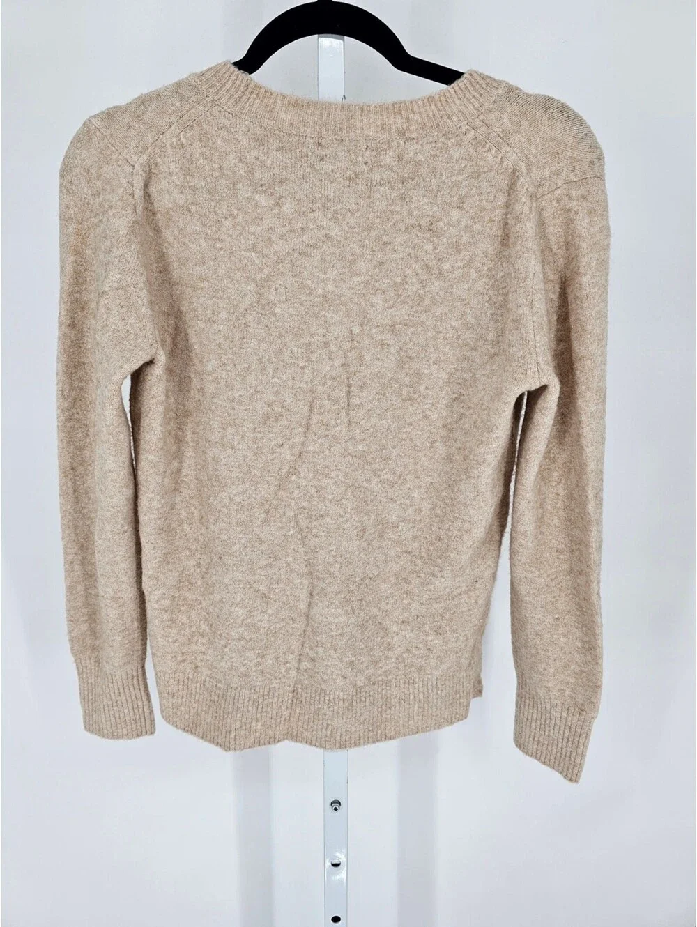 J Crew Womens Sz XS Crew Neck Sweater Extra Soft Fuzzy Beige